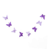 2 Pack | 9ft Purple 3D Paper Butterfly Hanging Garland Streamers, Party String Banners