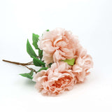 2 Bushes | 17inch Dusty Rose Artificial Silk Peony Flower Bouquets