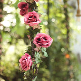 6ft | Dusty Rose Artificial Silk Rose Hanging Flower Garland Faux Vine