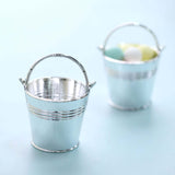 12 Pack | Silver Pail Bucket Party Favor Candy Gift Boxes | Mini Planter