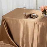 90x132inch Taupe Satin Seamless Rectangular Tablecloth