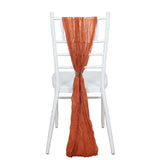 5 Pack Terracotta (Rust) Gauze Cheesecloth Boho Chair Sashes