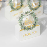 25 Pack White Thank You Candy Treat Boxes with Ribbon