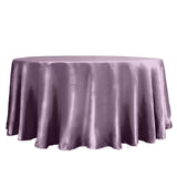 120" Amethyst Satin Round Tablecloth