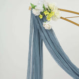 20ft Dusty Blue Gauze Cheesecloth Fabric Wedding Arch Drapery, Window Scarf Valance, Boho Decor