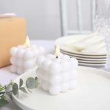 2 Pack | 2inch White Flameless Flickering LED Bubble Candles