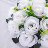 2 Pack White Silk Rose Flower Balls For Centerpieces, Artificial Kissing Balls