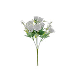 4 Bushes | 12inch White Real Touch Artificial Silk Rose Flower Bouquet