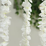 10 Pack White Artificial Wisteria Vines Flower Garlands, Hanging Silk Flowers Wedding