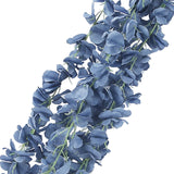 42inch Silk Hanging Wisteria Flower Garland Vines in Dusty Blue, Elaborated 5 Full Strands#whtbkgd