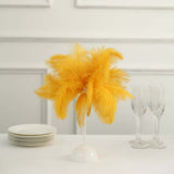 15inch LED Gold Ostrich Feather Table Lamp Wedding Centerpiece