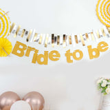 Gold Glittered Bride To Be Paper Hanging Bridal Shower Garland Banner, Bachelorette Party Banner