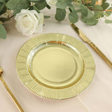 25 Pack | Gold Sunray 8inch Dessert Appetizer Paper Plates, Disposable Party Plates