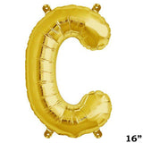 16" Shiny Metallic Gold Mylar Foil Alphabet Letter & Number Balloons