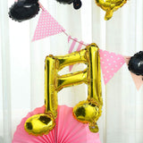 6 Pack | Metallic Gold Single & Double Music Note Mylar Foil Balloons