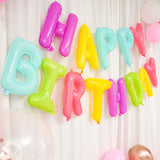 13Inch Ready-To-Use Colorful "Happy Birthday" Mylar Foil Balloon Banner