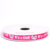 10 Yards 3/8" Pink Printed Grosgrain Ribbon