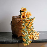 22inch Artificial Hanging Vine Sunflower Bush, Draping Bouquet Garland