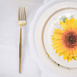 25 Pack | Sunflower 9inch Premium Dinner Paper Plates, Disposable Party Plates