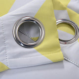 White/Yellow Chevron Design Thermal Blackout Curtains With Chrome Grommet Window Treatment Panels