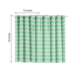 White/Mint Chevron Design Thermal Blackout Soundproof Curtains With Chrome Window Treatment Panels