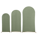 Set of 3 Matte Dusty Sage Green Spandex Fitted Chiara Backdrop Stand Cover