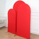 Set of 3 | Matte Red Spandex Fitted Chiara Backdrop Stand Cover