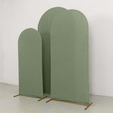 Set of 3 Matte Dusty Sage Green Spandex Fitted Chiara Backdrop Stand Cover