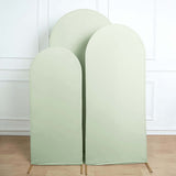 Set of 3 | Matte Sage Green Spandex Fitted Chiara Backdrop Stand Cover For Round Top