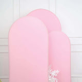 Set of 3 | Matte Pink Spandex Fitted Chiara Backdrop Stand Cover For Round Top