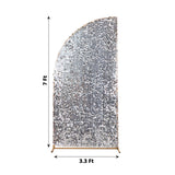 7ft Silver Double Sided Big Payette Sequin Chiara Wedding Arch Cover For Half Moon Backdrop Stand