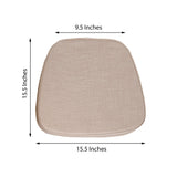 2inch Thick Natural Burlap Chiavari Chair Pad, Soft Cushion With Ties and Removable Cover