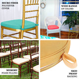 2inch Thick Hunter Emerald Green Chiavari Chair Pad, Memory Foam Seat Cushion With Ties