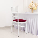 5 Pack Burgundy Stretch Chiavari Chair Cushion Covers, Spandex Fitted Dining Chair Seat Pad