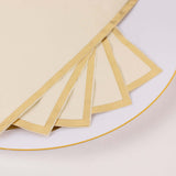 50 Pack Ivory Soft 2 Ply Disposable Party Napkins with Gold Foil Edge