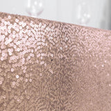 90 inch x 132 inch Rose Gold | Blush Premium Sequin Rectangle Tablecloth