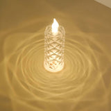 3 Pack | 6inch Warm White LED Acrylic Rose Halo Flameless Candle Lamps