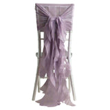 1 Set Violet Amethyst Chiffon Hoods With Ruffles Willow Chiffon Chair Sashes