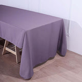 72"x120" Violet Amethyst Polyester Rectangle Tablecloth, Reusable Linen Tablecloth