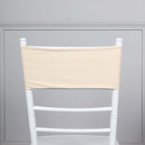 5 Pack | Beige Spandex Stretch Chair Sashes | 5x12inch