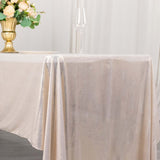 60x126inch Beige Shimmer Sequin Dots Polyester Tablecloth, Wrinkle Free Sparkle Glitter