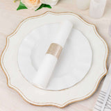 50 Pack Beige Glitter Paper Napkin Holders, 1.5inch Disposable Napkin Rings