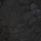 54" Black 3D Leaf Petal Taffeta Fabric Square Table Overlay