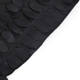 120inch Black Leaf Petal Taffeta Round Tablecloth