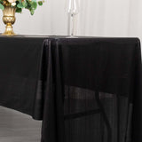 60x126inch Black Shimmer Sequin Dots Polyester Tablecloth, Wrinkle Free Sparkle Glitter