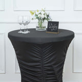 32inch Black Rouched Pleated Heavy Duty Spandex Cocktail Table Cover