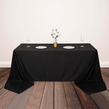 90x156inch Black Premium Scuba Rectangular Tablecloth, Wrinkle Free Polyester Seamless