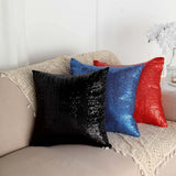 2 Pack | 18inch x 18inch Sequin Throw Pillow Cover, Decorative Cushion Case - Square Black Sequin