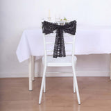 5 Pack Black Geometric Diamond Glitz Sequin Chair Sashes