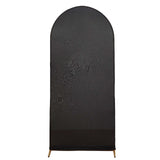 6ft Matte Black Spandex Fitted Chiara Backdrop Stand Cover For Round Top Wedding Arch